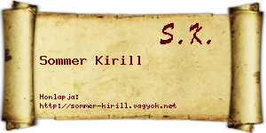 Sommer Kirill névjegykártya